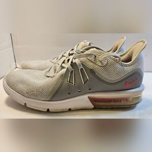 Nike Air Max Womens Gray And Pink Lace Up Shoes Size 9